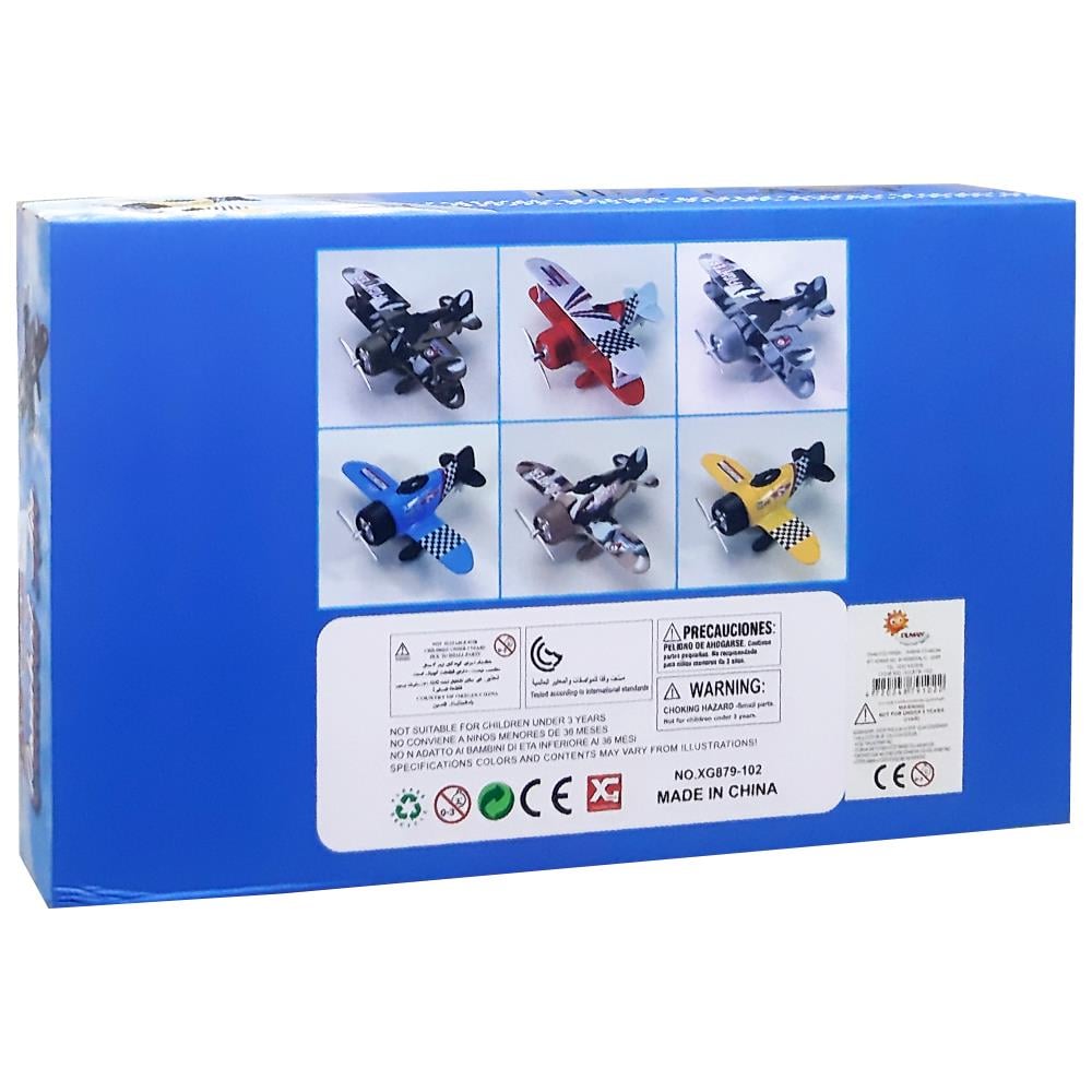 Duman Oyuncak 6 Parça Çekbırak Metal Klasik Uçak DMNXG879-102