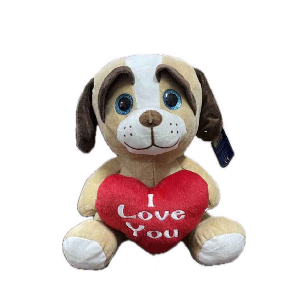 Halley Oyuncak Mavi Gözlü Kalpli Köpek PL62253 25 Cm