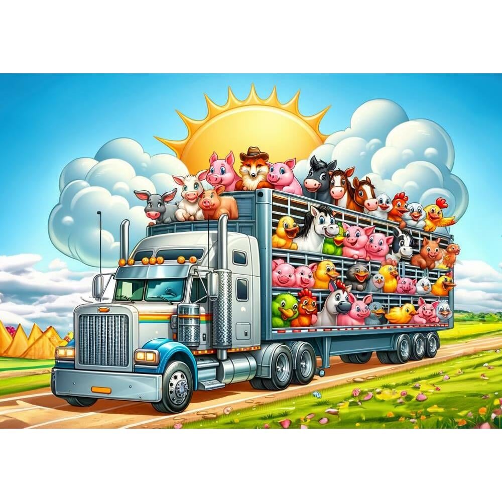 Heidi Oyuncak Art Çocuk Tır Yolculuğu 100 Parça Puzzle 35414