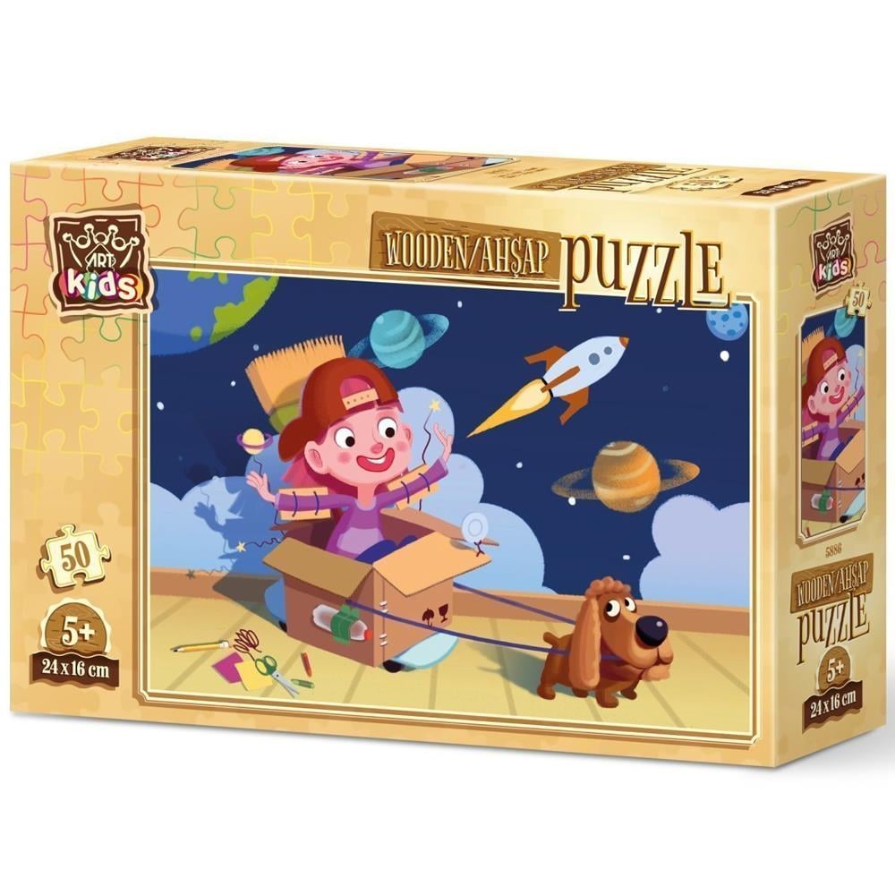 Heidi Oyuncak Art Kids Minik Astronot 50 Parça Ahşap Puzzle 5886