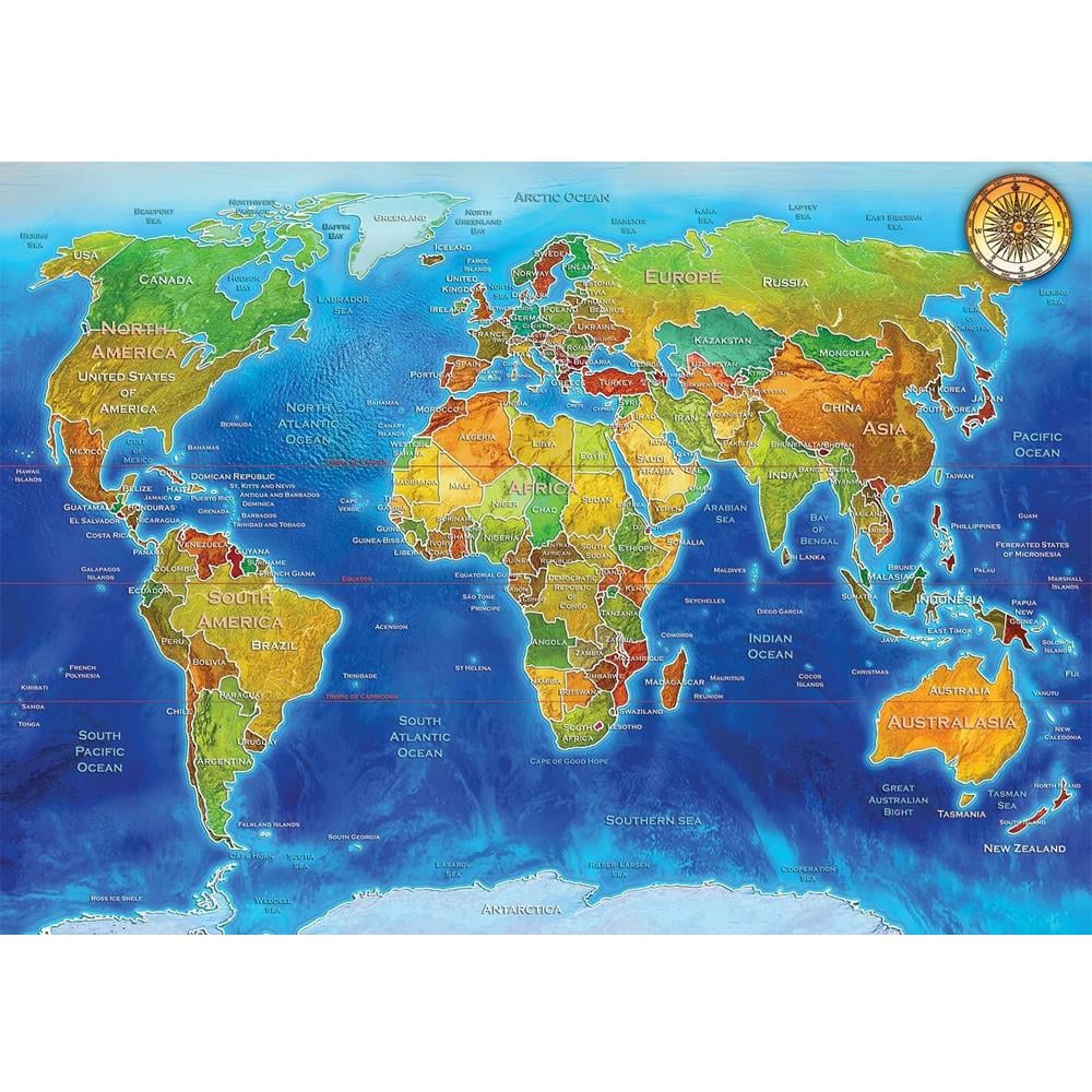 Heidi Oyuncak Art Puzzle Jeopolitik Dünya Haritası 2000 Parça Puzzle 5496