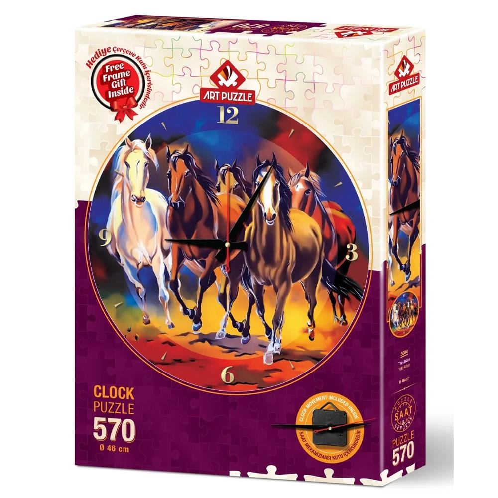 Heidi Oyuncak Art Puzzle Yılkı Atları 570 Parça Saat Puzzle 5004