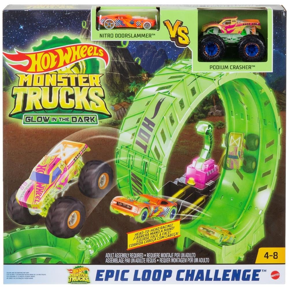 Hot Wheels Monster Trucks Karanlikat Parlayan Çemberde Yarış HBN02