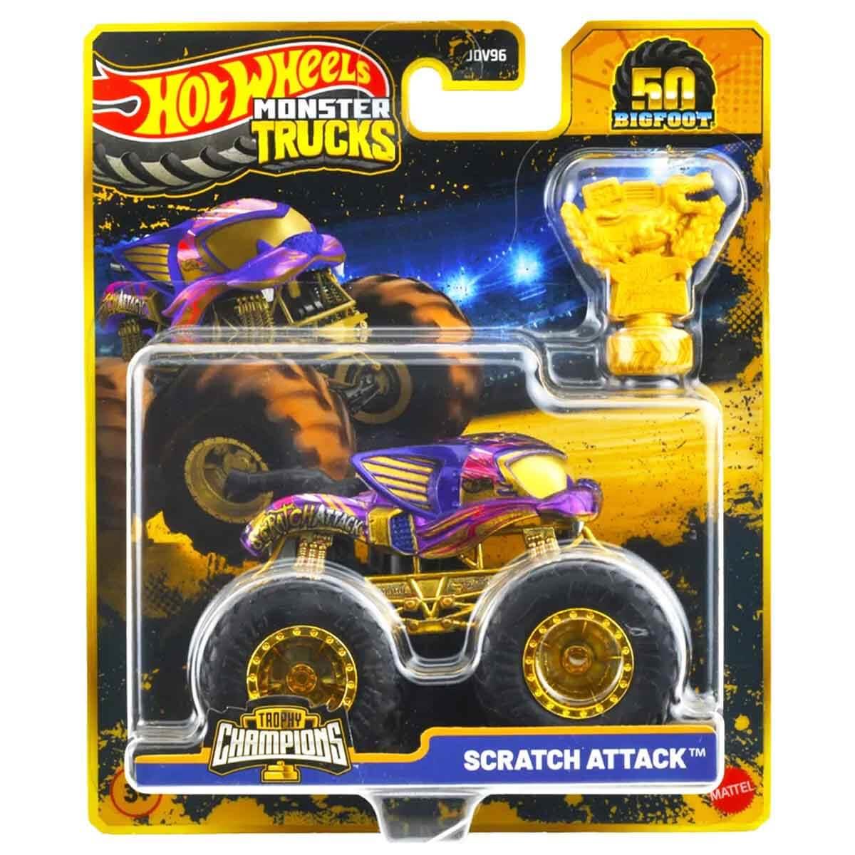 JDV96 HOT WHEELS MONSTER TRUCKS BIGFOOT TROPHY SAMPIYONLARI TEKLI ARABALAR