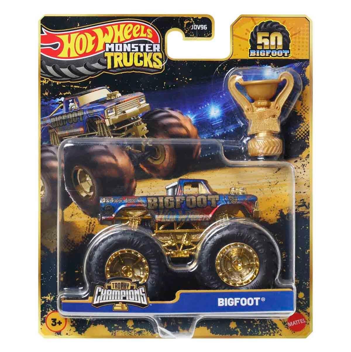 JDV96 HOT WHEELS MONSTER TRUCKS BIGFOOT TROPHY SAMPIYONLARI TEKLI ARABALAR