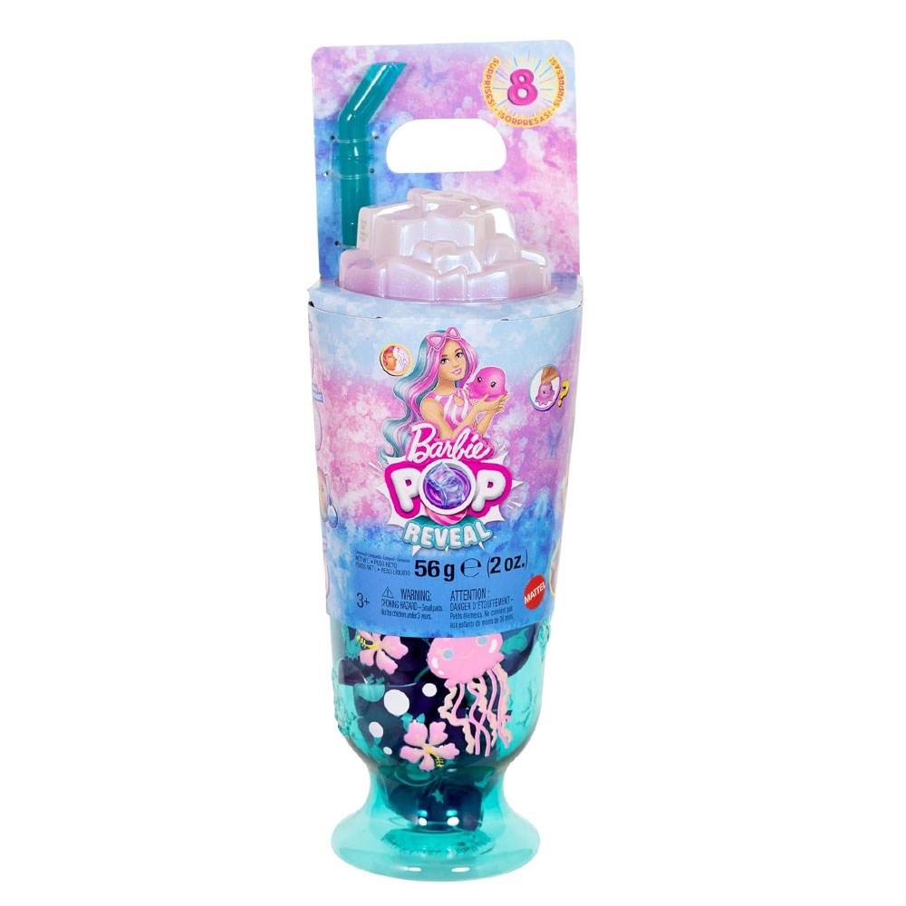 JKF62 BARBIE POP REVEAL SURPRIZ BEBEK - MAVI SACLI