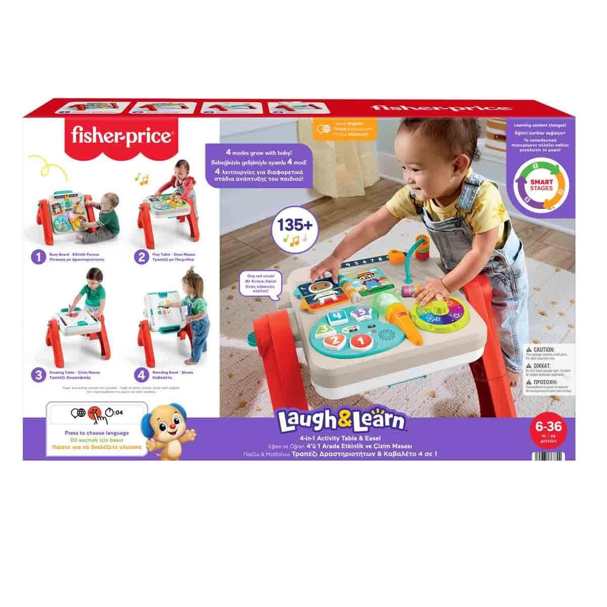 JLM96 FISHER PRICE EGLEN VE OGREN 4'U 1 ARADA AKTIVITE VE CIZIM MASASI