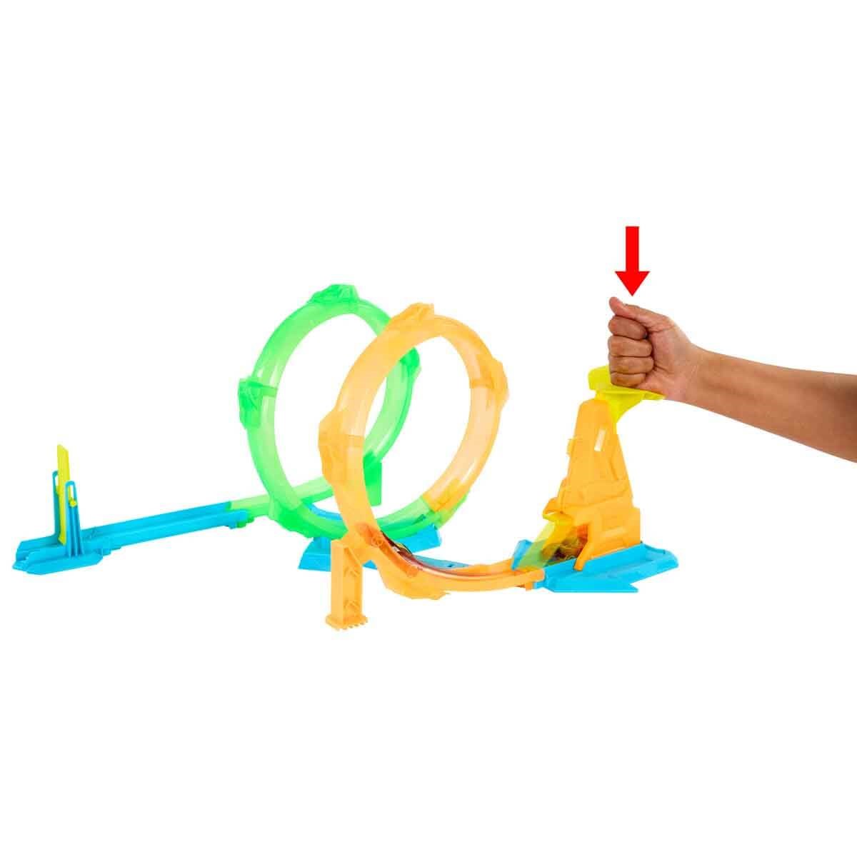 JMG49 HOT WHEELS STUNT TRACKS NEON SPEEDERS CIFT BURGULU YARIS SETI
