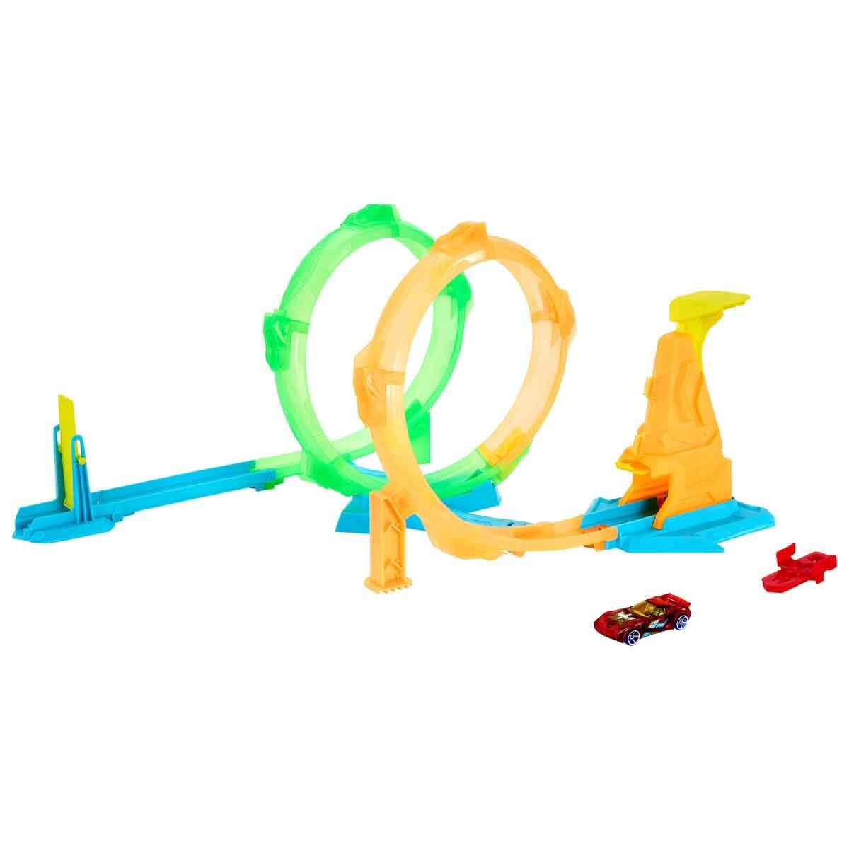 JMG49 HOT WHEELS STUNT TRACKS NEON SPEEDERS CIFT BURGULU YARIS SETI