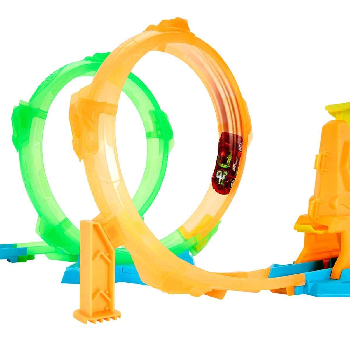 JMG49 HOT WHEELS STUNT TRACKS NEON SPEEDERS CIFT BURGULU YARIS SETI