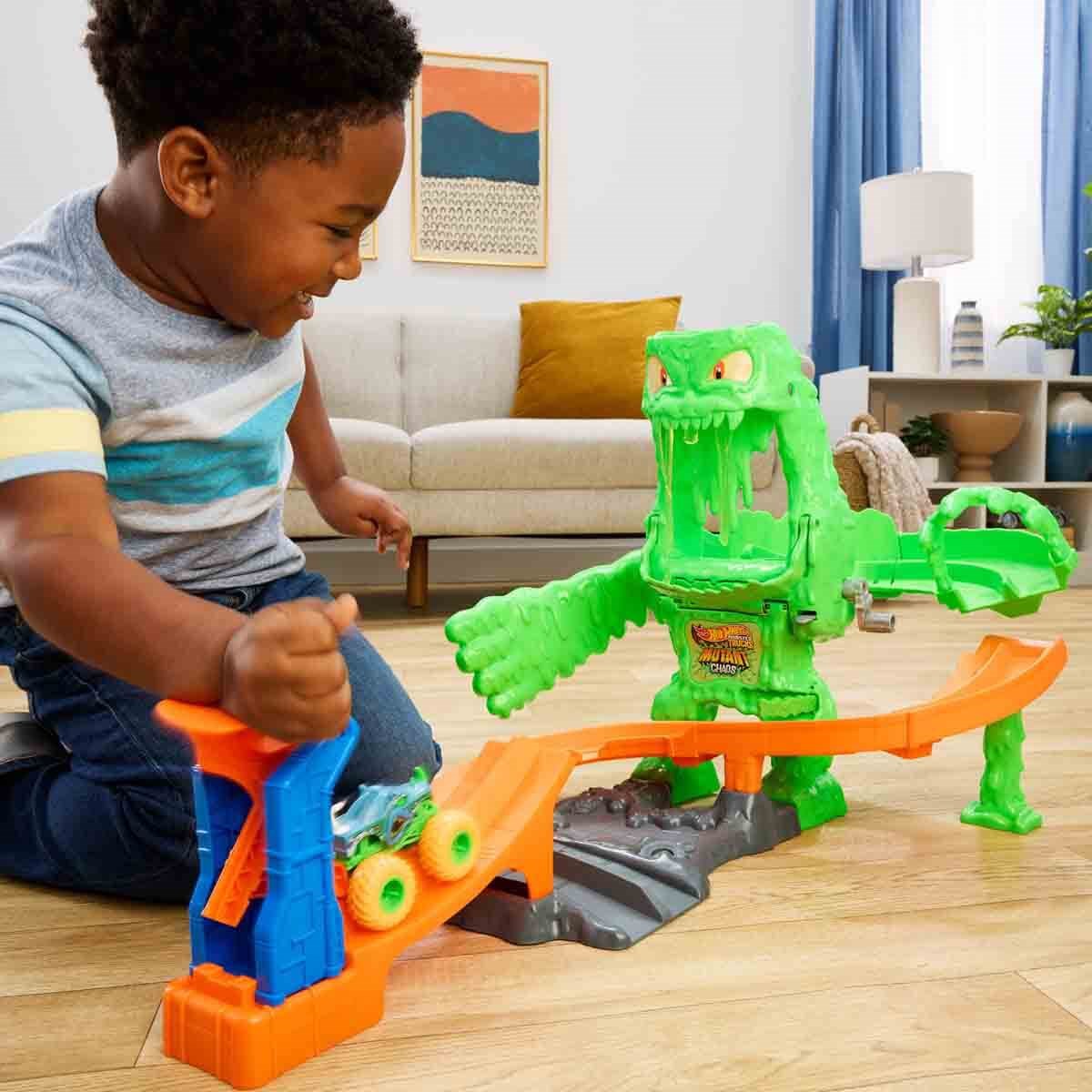 JMK90 HOT WHEELS MONSTER TRUCKS MUTANT KAOS SLIME DONGUSU OYUN SETI