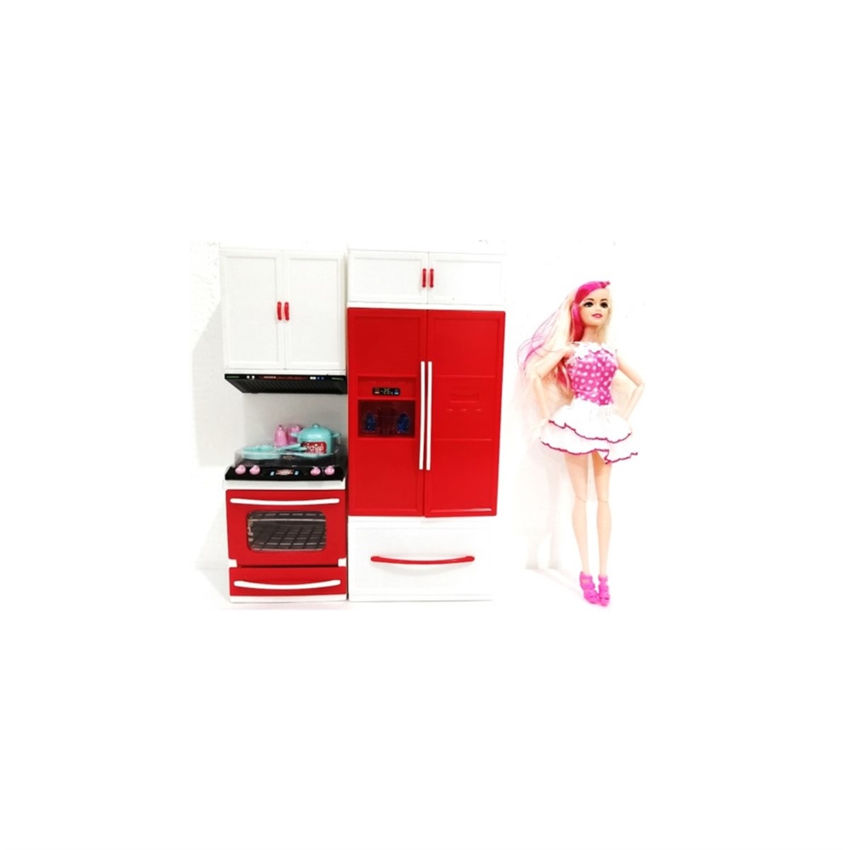 Kayyum Oyuncak My Lıttle Chefs 2'li Eklemli Et Bebek ve Buzdolablı Pembe