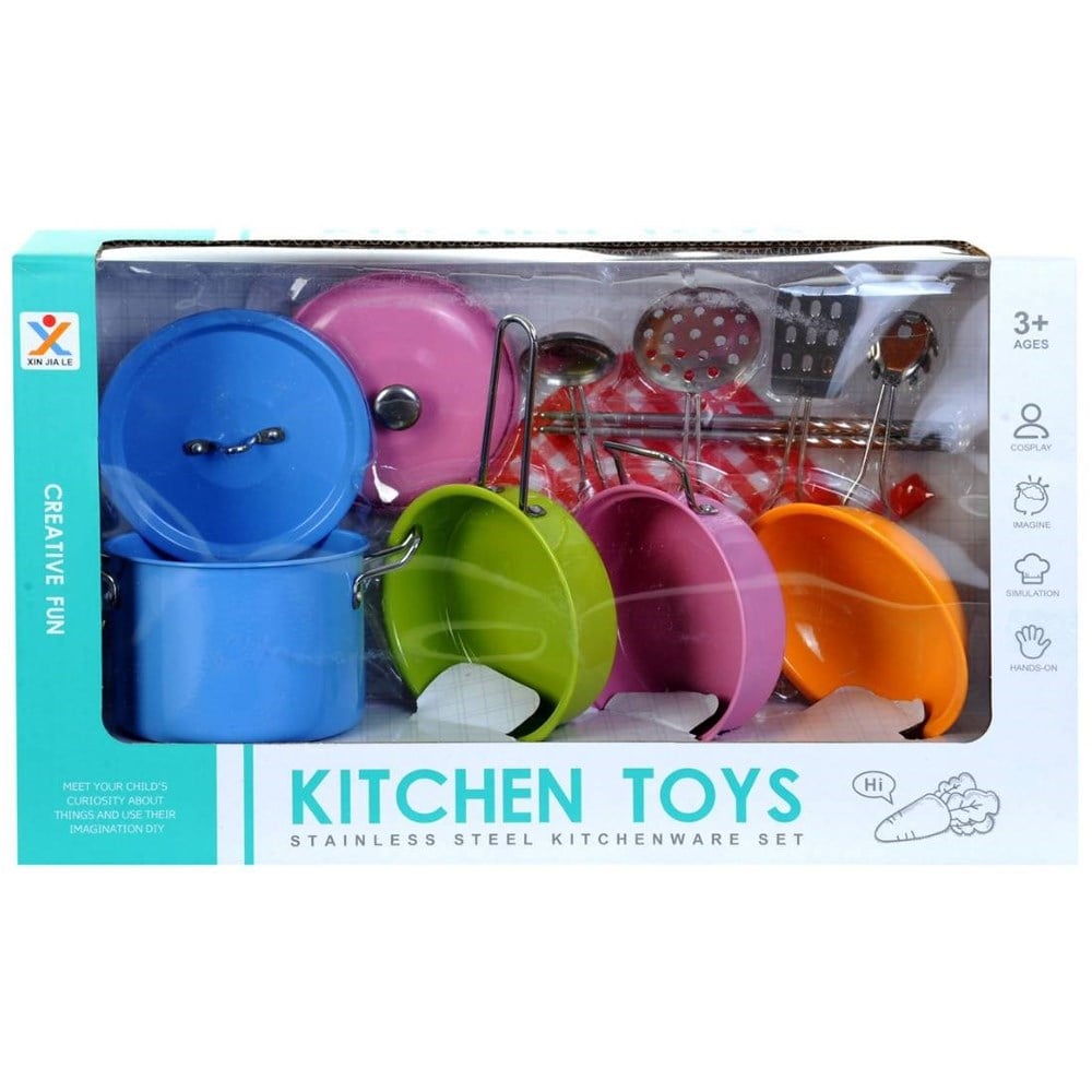 Kitchen Toys Renkli Metal Tencere Seti 966-B6