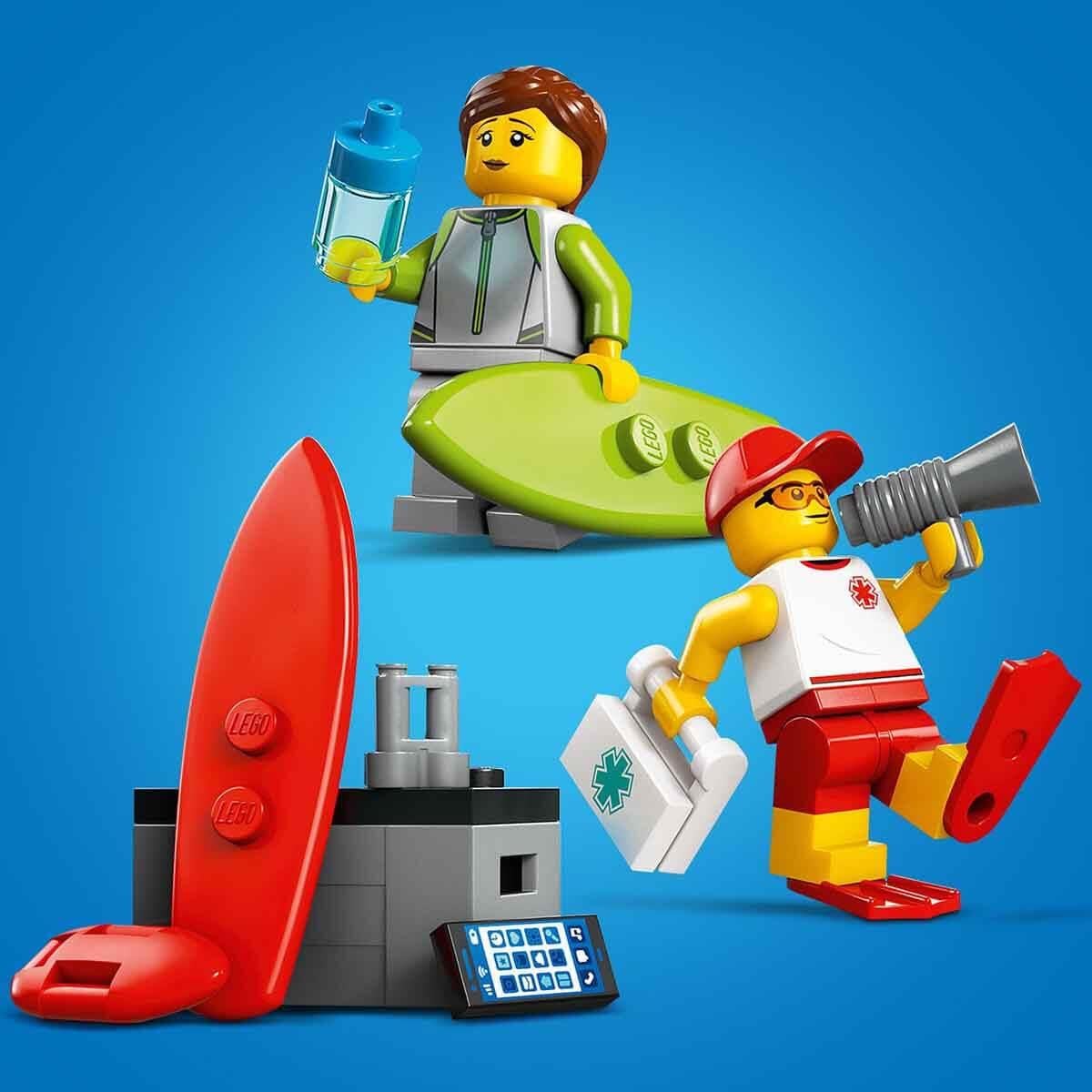 Lego City Cankurtaran Kamyoneti 2 Minifigür ve Köpek Balığı Figürü 60453
