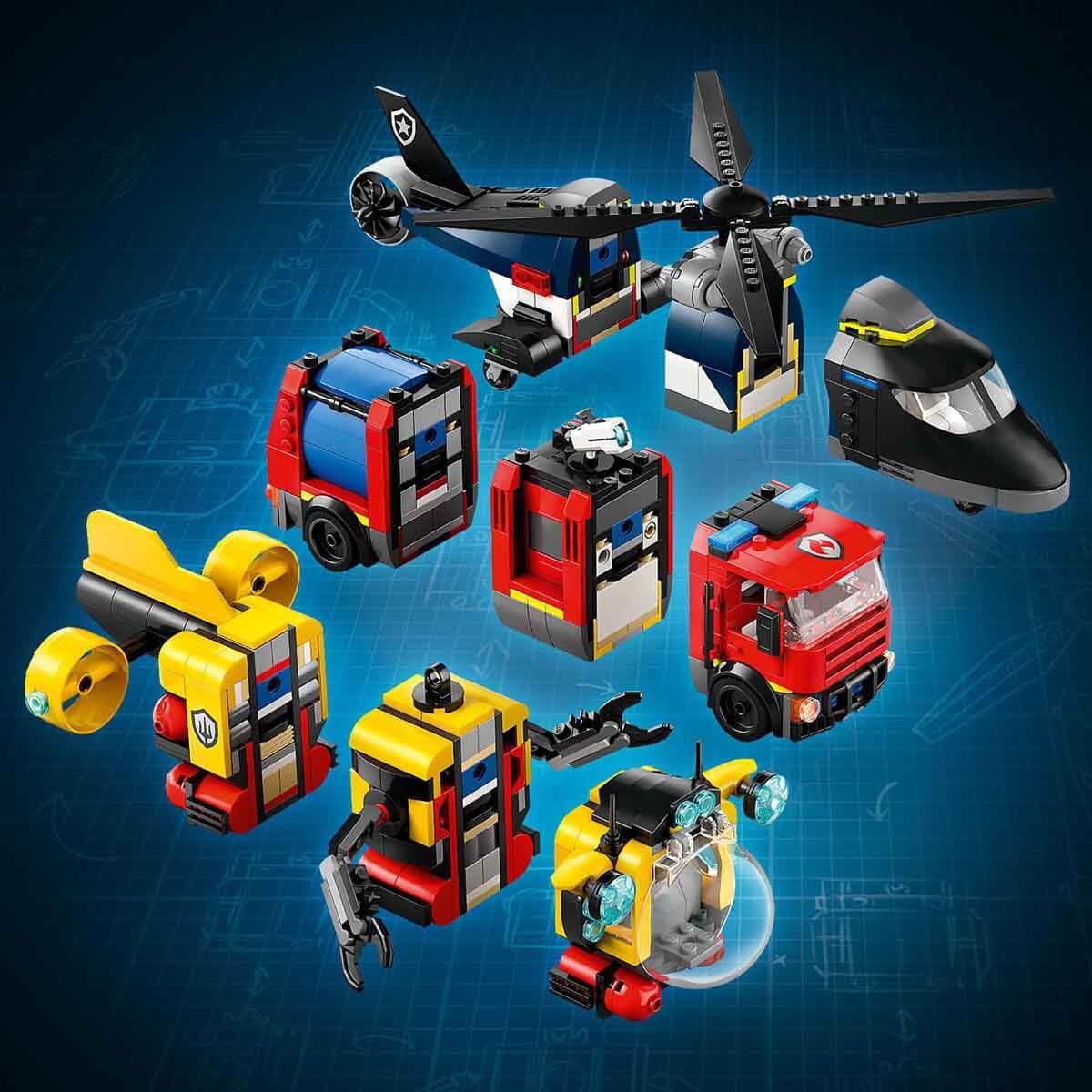 Lego City Helikopter İtfaiye Kamyonu ve Denizaltı Karışımı 60462 874 Parça