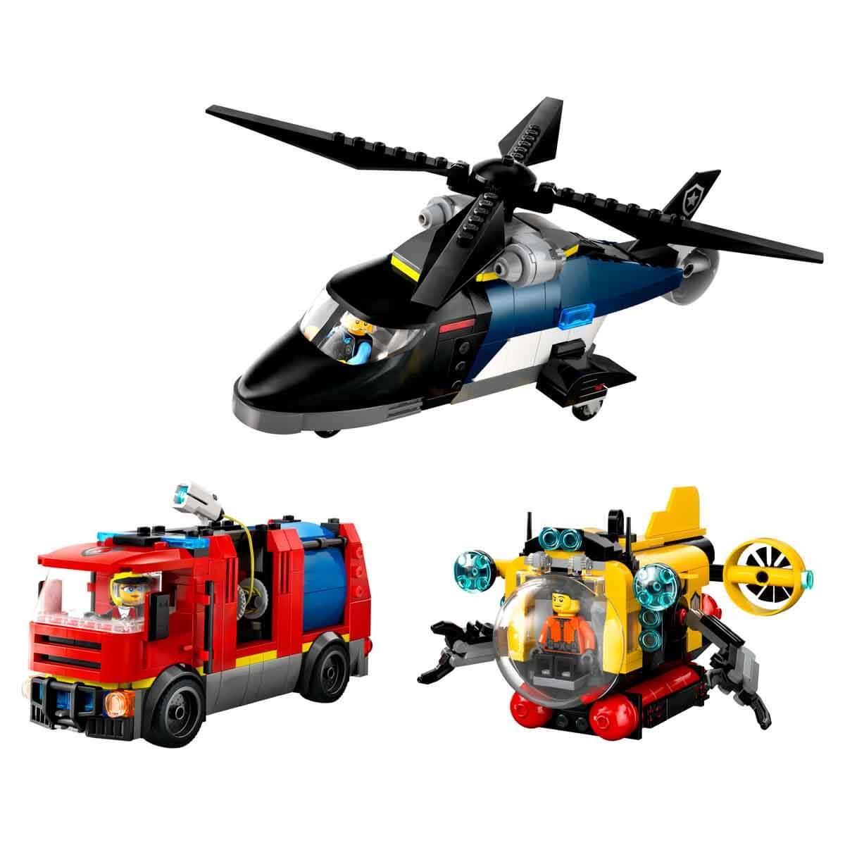 Lego City Helikopter İtfaiye Kamyonu ve Denizaltı Karışımı 60462 874 Parça