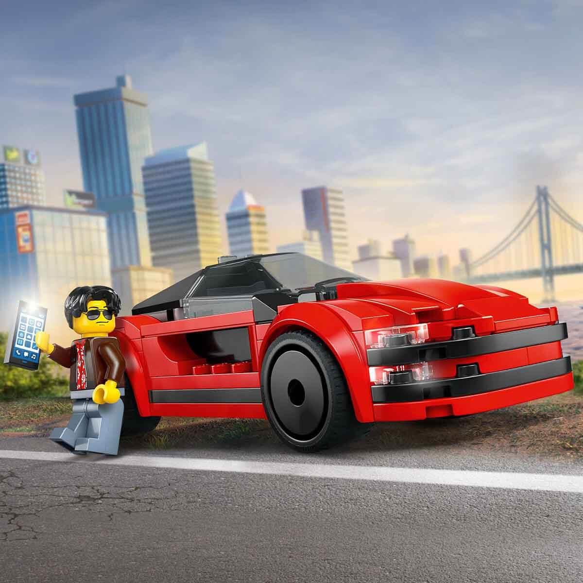 Lego City Kırmızı Spor Araba 60448 Yaratıcı Oyuncak Yapım Seti 109 Parça