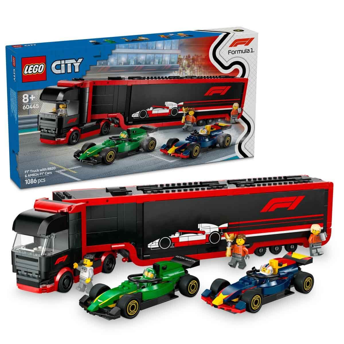 Lego City RB20 ve AMR24 F1 Arabalı F1 Kamyonu 60445 1086 Parça
