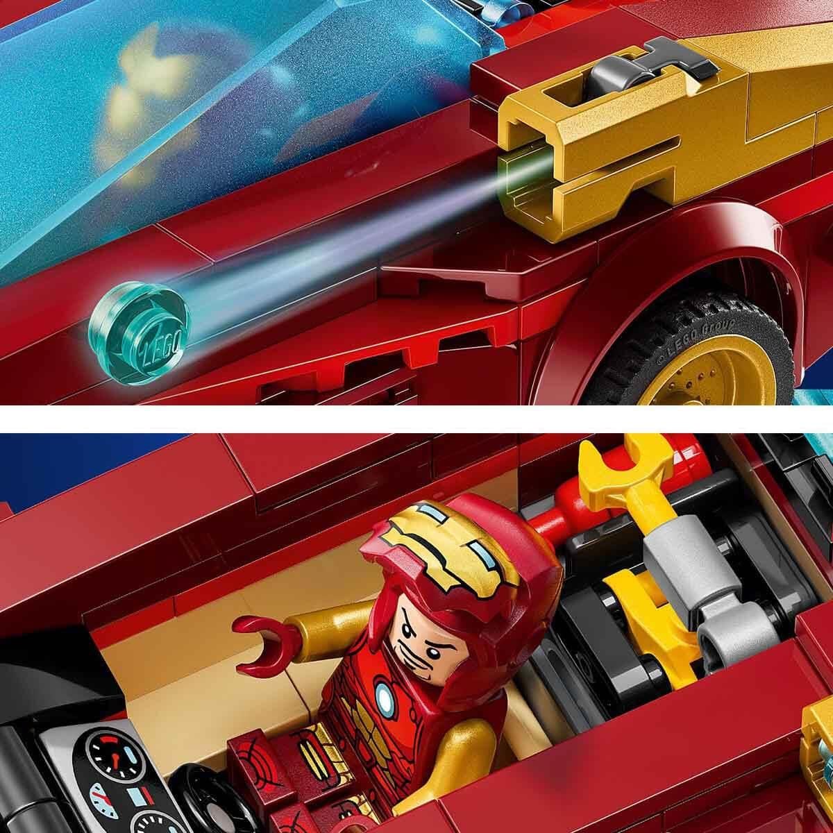 Lego Marvel Iron Man Arabası ile Black Panther, Red Hulk'a Karşı 76310