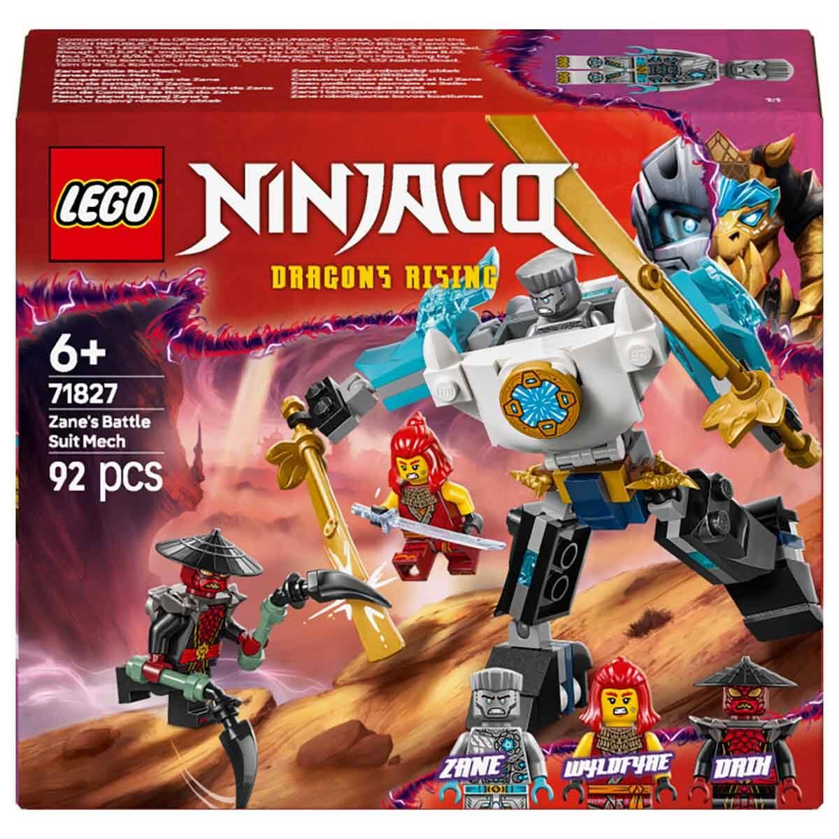 Lego Ninjago Zane'in Savaş Zırhı Mech'i 71827 - 6 Yaş ve Üzeri Çocuklar için 3 Minifigürlü Yaratıcı Oyuncak Yapım Seti 92 Parça