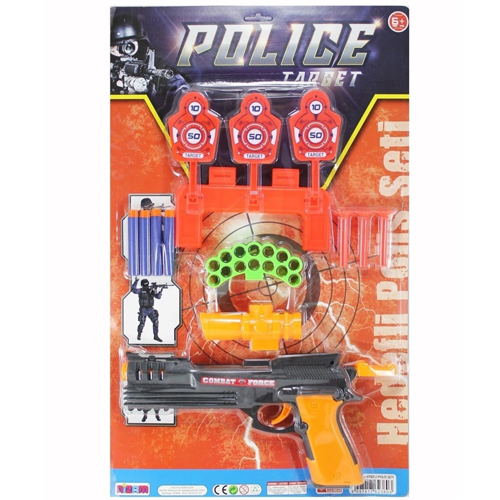 Nzm-380 Turuncu Hedefli Polis Oyuncak Seti Orta Boy 34 Cm
