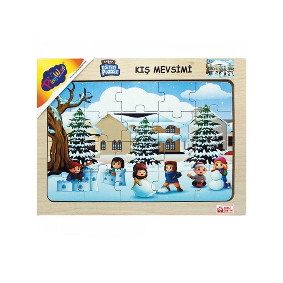 Onyıl Oyuncak Playwood Ahşap Eğitici Puzzle / Kış Mevsimi