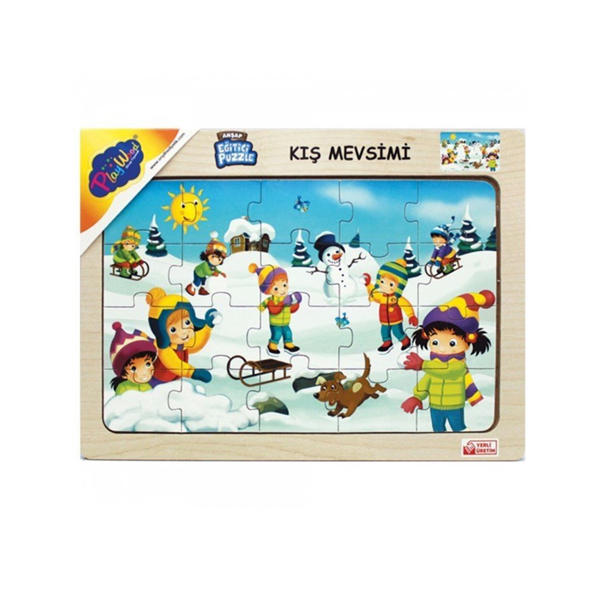Onyıl Oyuncak Playwood Ahşap Eğitici Puzzle / Kış Mevsimi