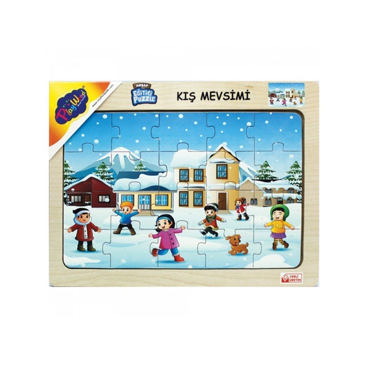 Onyıl Oyuncak Playwood Ahşap Eğitici Puzzle / Kış Mevsimi