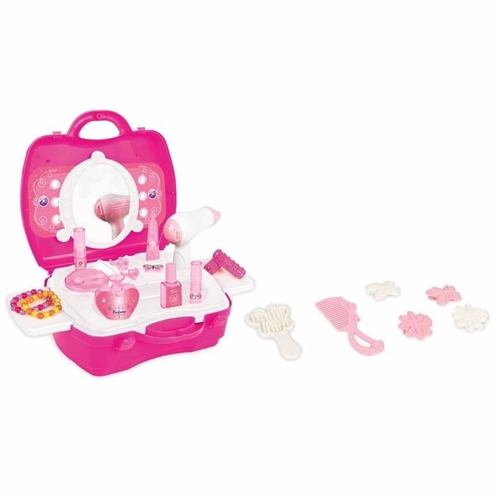 Pembe Aksesuarlı Çantalı Makyaj Seti 21 Parça 03562