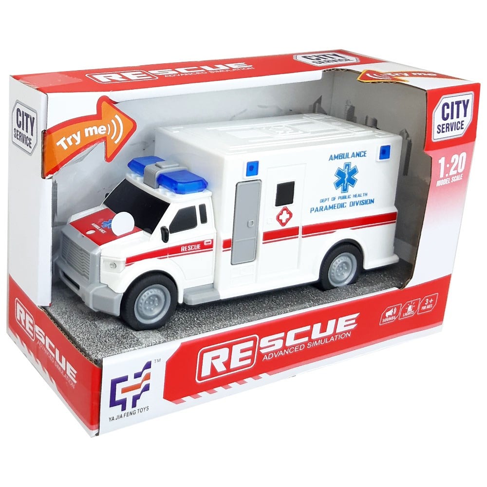 Pilli Sesli Işıklı Sürtmeli Ambulans A1117-1