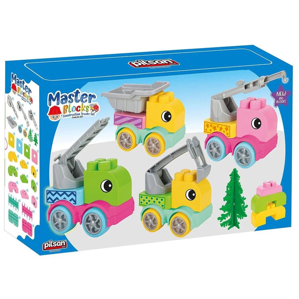 Pilsan Oyuncak Master Bloklar İnşaat Kamyonları Seti 03607