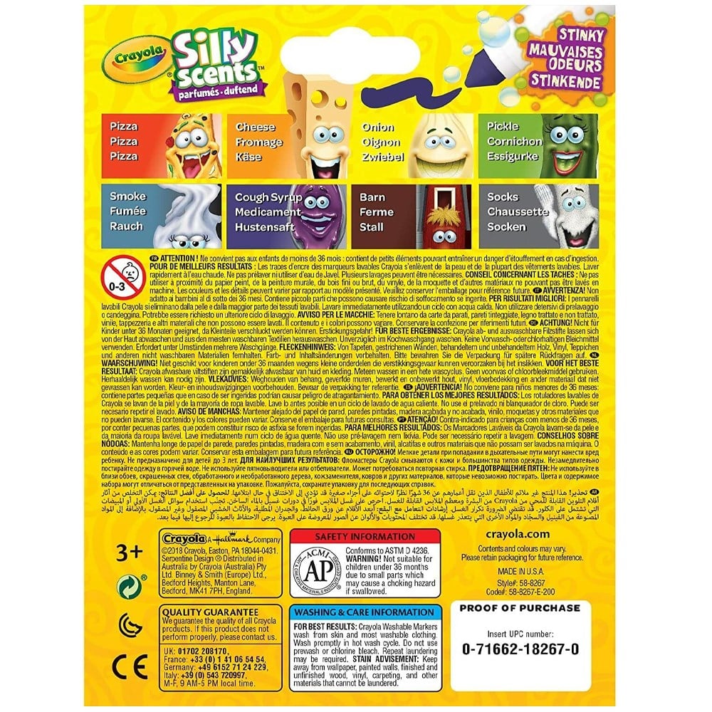 Samatlı Oyuncak Crayola Silly Scents Kalin Keçeli Boya Kalemi 8 Li 58-8267