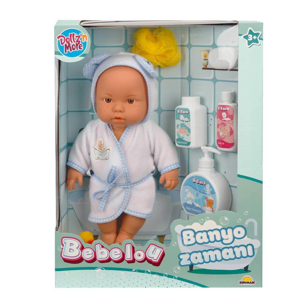 Sunman Oyuncak Bebelou Banyo Zamanı Bebek Seti 35 Cm 01030031