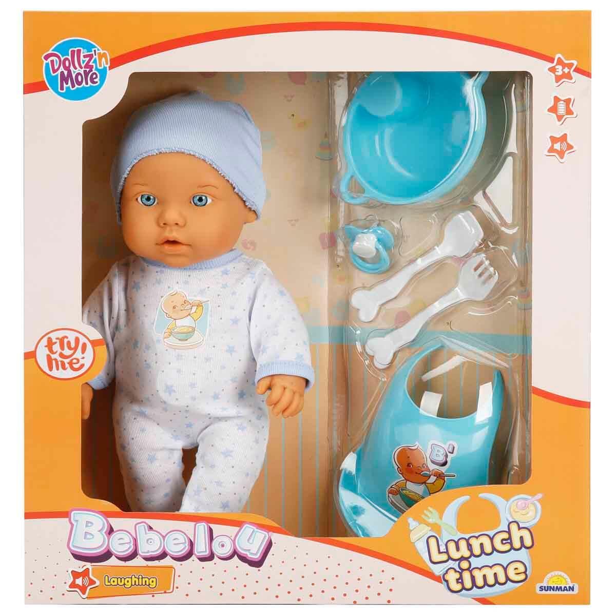 Sunman Oyuncak Bebelou Yemek Zamanı Sesli Bebek Seti 35 Cm 00030021