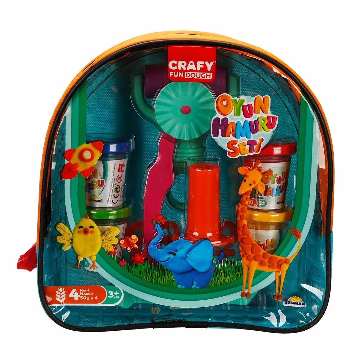 Sunman Oyuncak Crafy Sırt Çantalı Oyun Hamuru Seti 200 g 18 Parça 01002786
