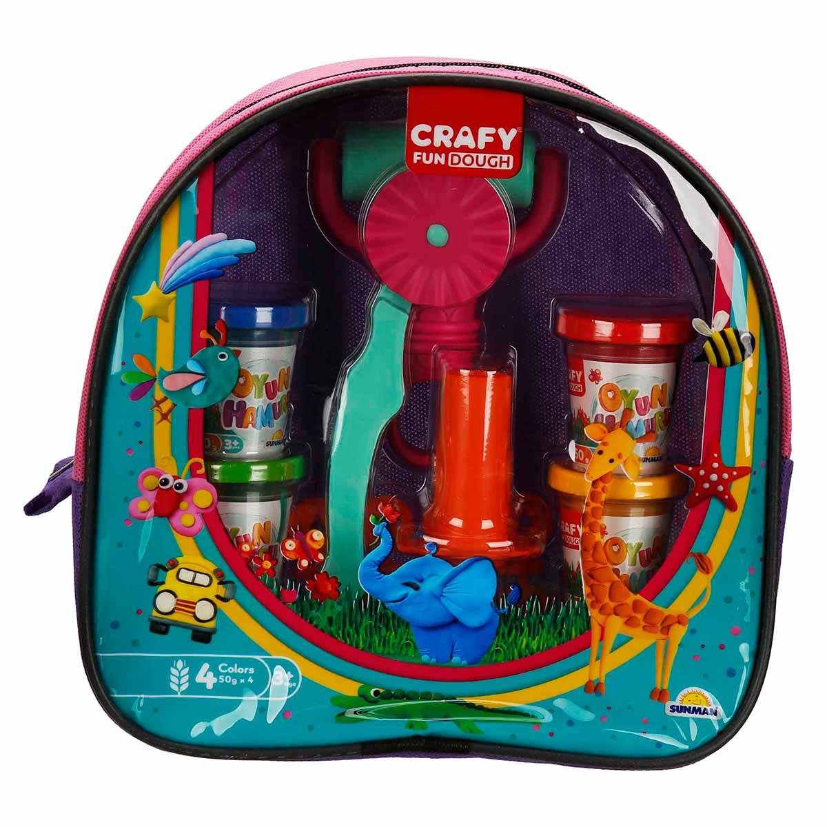 Sunman Oyuncak Crafy Sırt Çantalı Oyun Hamuru Seti 200 g 18 Parça 01002786
