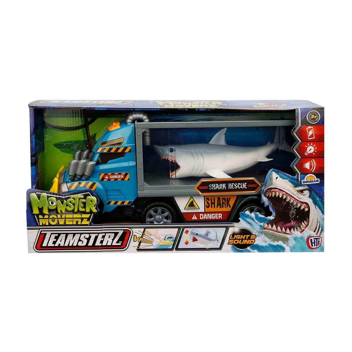 Sunman Oyuncak Işıklı Sesli Teamsterz Monster Moverz Sesli ve Işıklı Köpek Balığı Kurtarma Kamyonu 40 cm 00072841