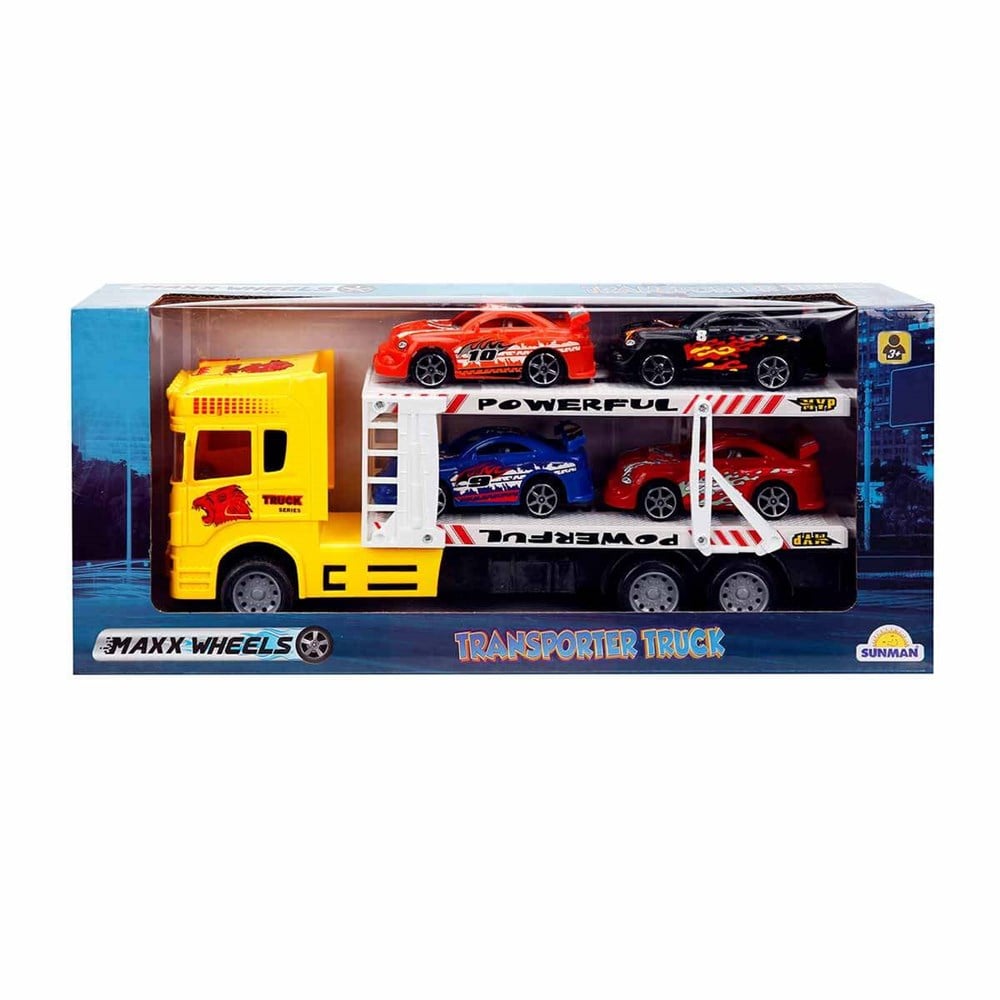 Sunman Oyuncak Maxx Wheels 2 Katlı Transporter Tır 32 Cm 02323 SUN-YFN-MXX-1/32