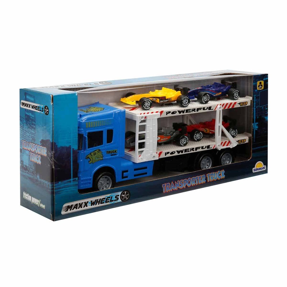 Sunman Oyuncak Maxx Wheels 2 Katlı Transporter Tır 32 Cm 02323 SUN-YFN-MXX-1/32