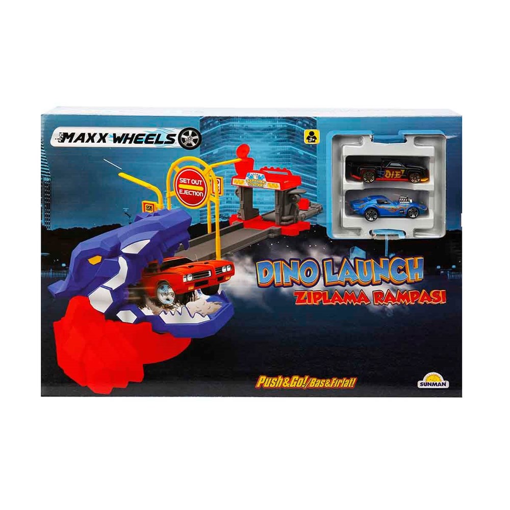 Sunman Oyuncak Maxx Wheels Ejderhalı Bas-Fırlat Pist Seti 03361 SUN-MGS-MXX
