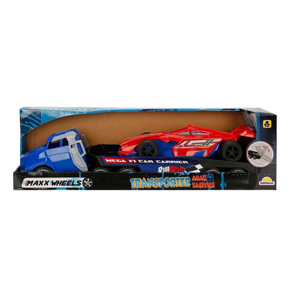 Sunman Oyuncak Maxx Wheels Mega F1 Taşıyıcı Transporter Araç 34 Cm 03590 SUN-MOL-MXX