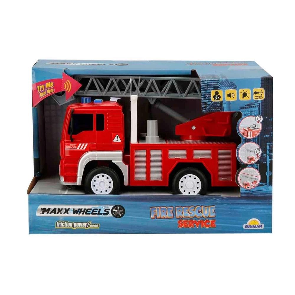 Sunman Oyuncak Maxx Wheels Sesli ve Işıklı Su Fışkırtan İtfaiye Aracı 20 cm 00003150