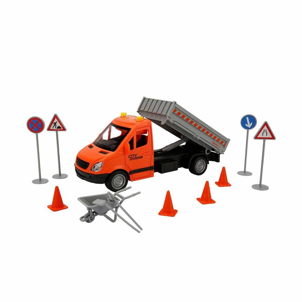 Sunman Oyuncak Maxx Wheels Sesli ve Işıklı Yol Yardım Kamyonu ve Trafik İşaretleri 03153 SUN-YFN-MXX-1/16