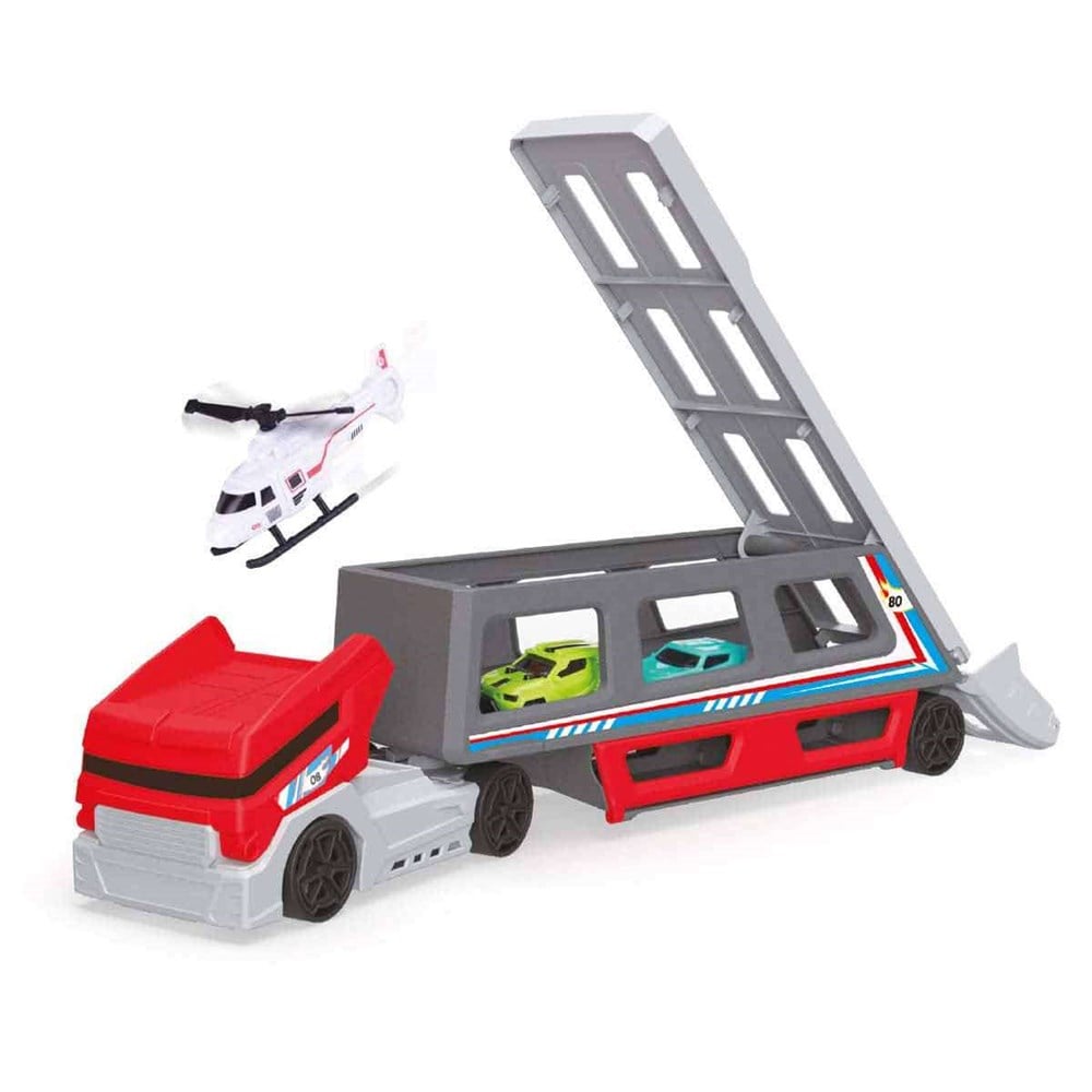 Sunman Oyuncak Maxx Wheels Transporter Helikopterli Araç Taşıyıcı 40 Cm 03581 SUN-MGS-MXX