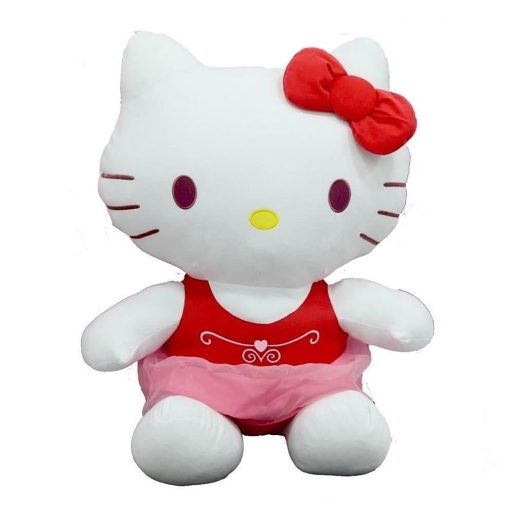 Sunman Oyuncak Peluş Hello Kitty Elbiseli Kurdeleli 50 Cm 00002093
