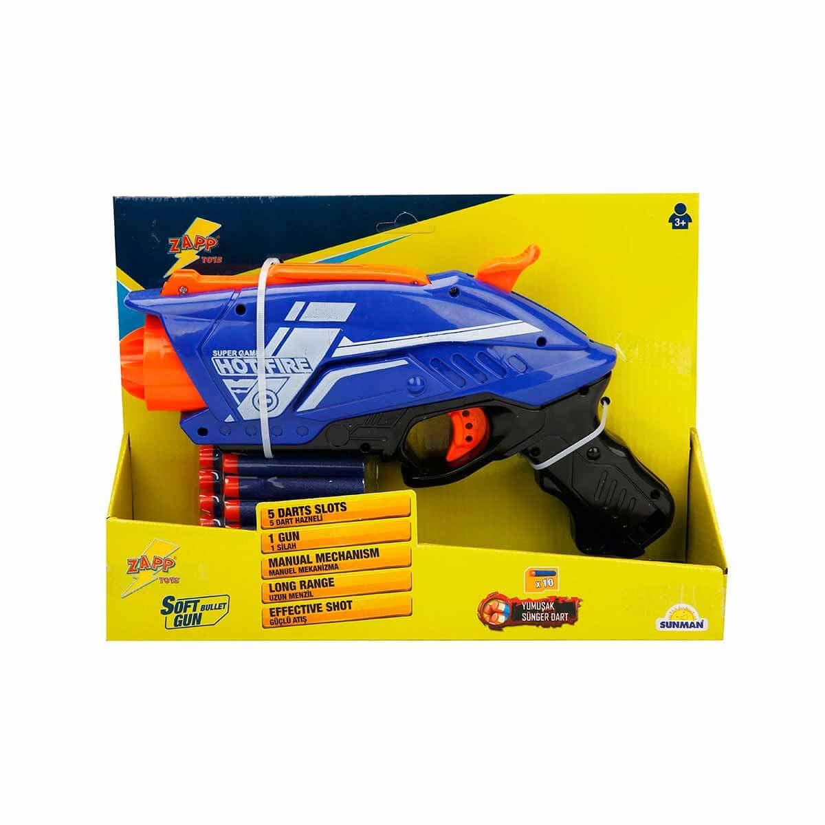 Sunman Oyuncak Zapp 10 Mermili Sünger Dart Atan Silah 00003409
