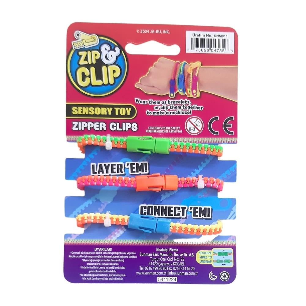 Sunman Oyuncak Zipper Clips 3 Lü 01004785 SUN-JRU-ZIP