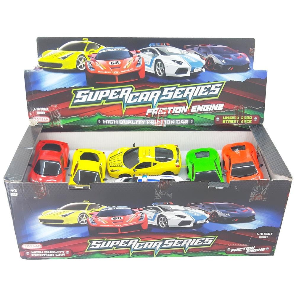 Toysan Oyuncak 12 Li Sürtmeli Araba Standlı TOY-84