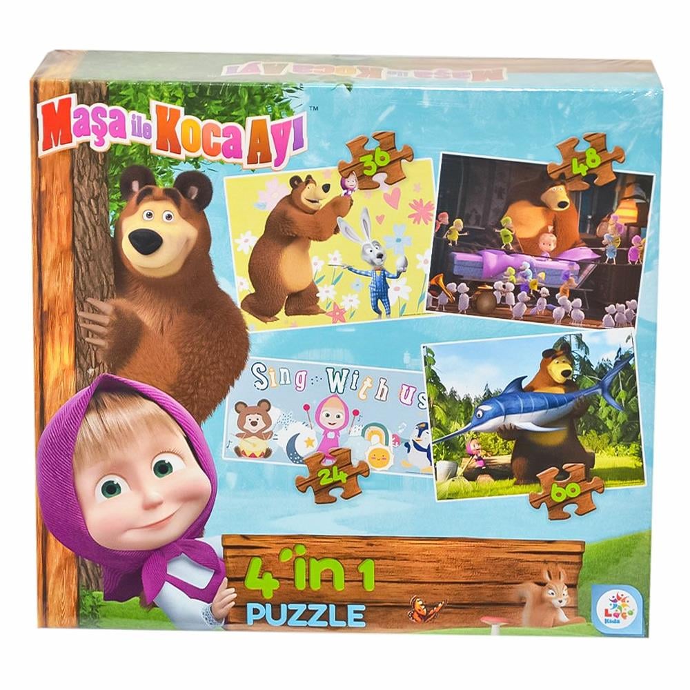 Utku Oyuncak Maşa 4 in 1 Puzzle MS7812