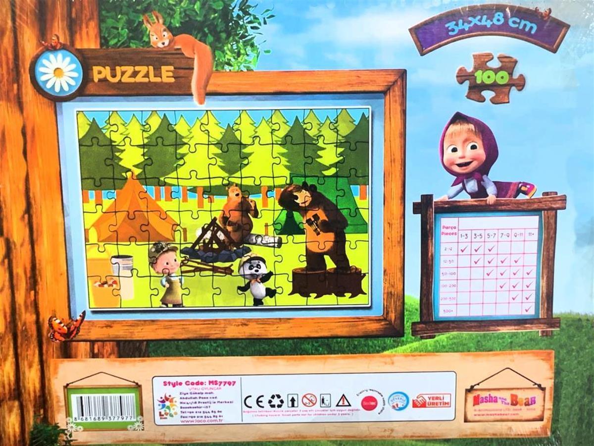 Utku Oyuncak Masa Ve Koca Ayı 100 Parça Puzzle MS7797